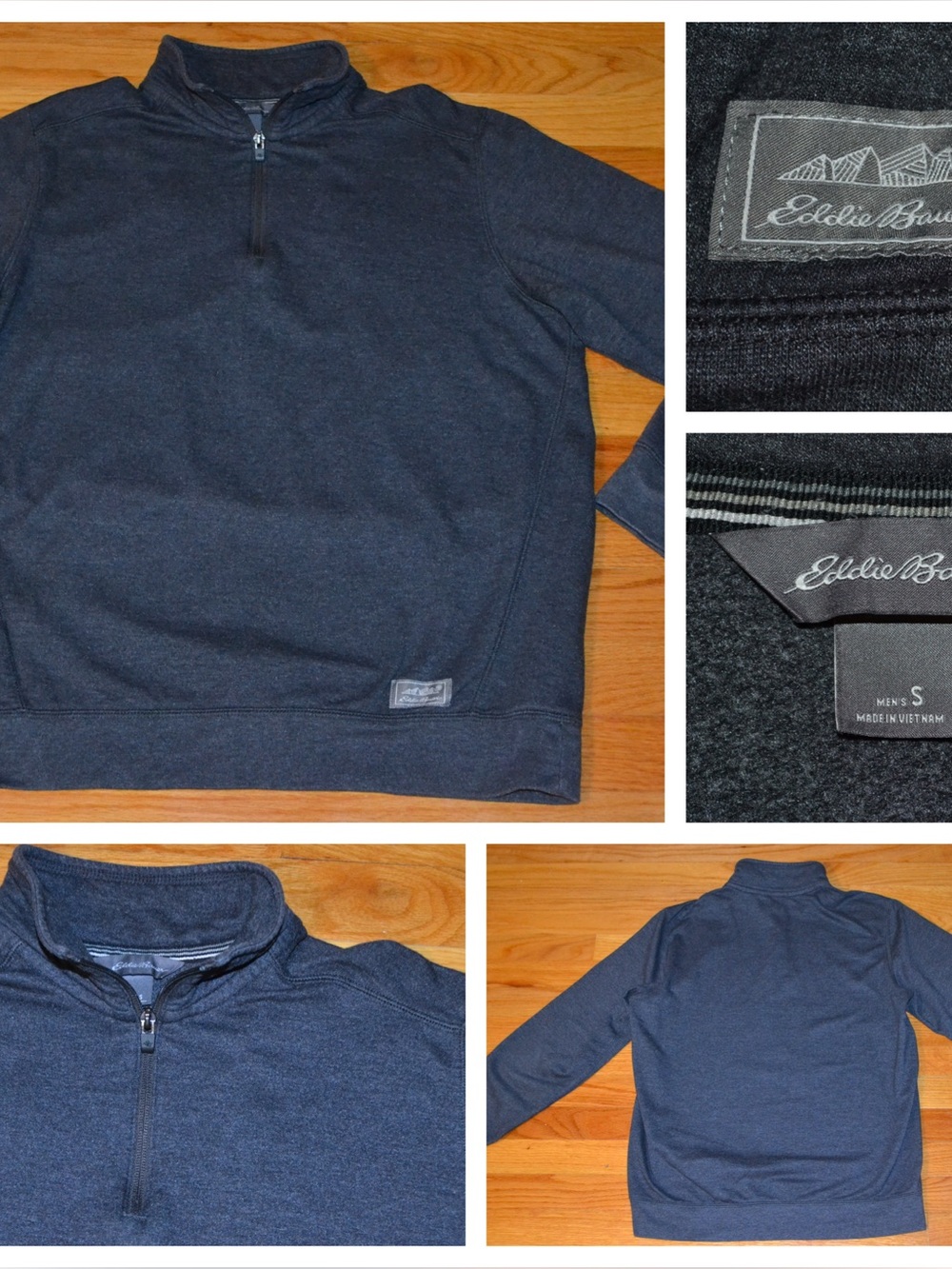 Men’s Eddie Bauer gray 1/4-zip sweatshirt, size S